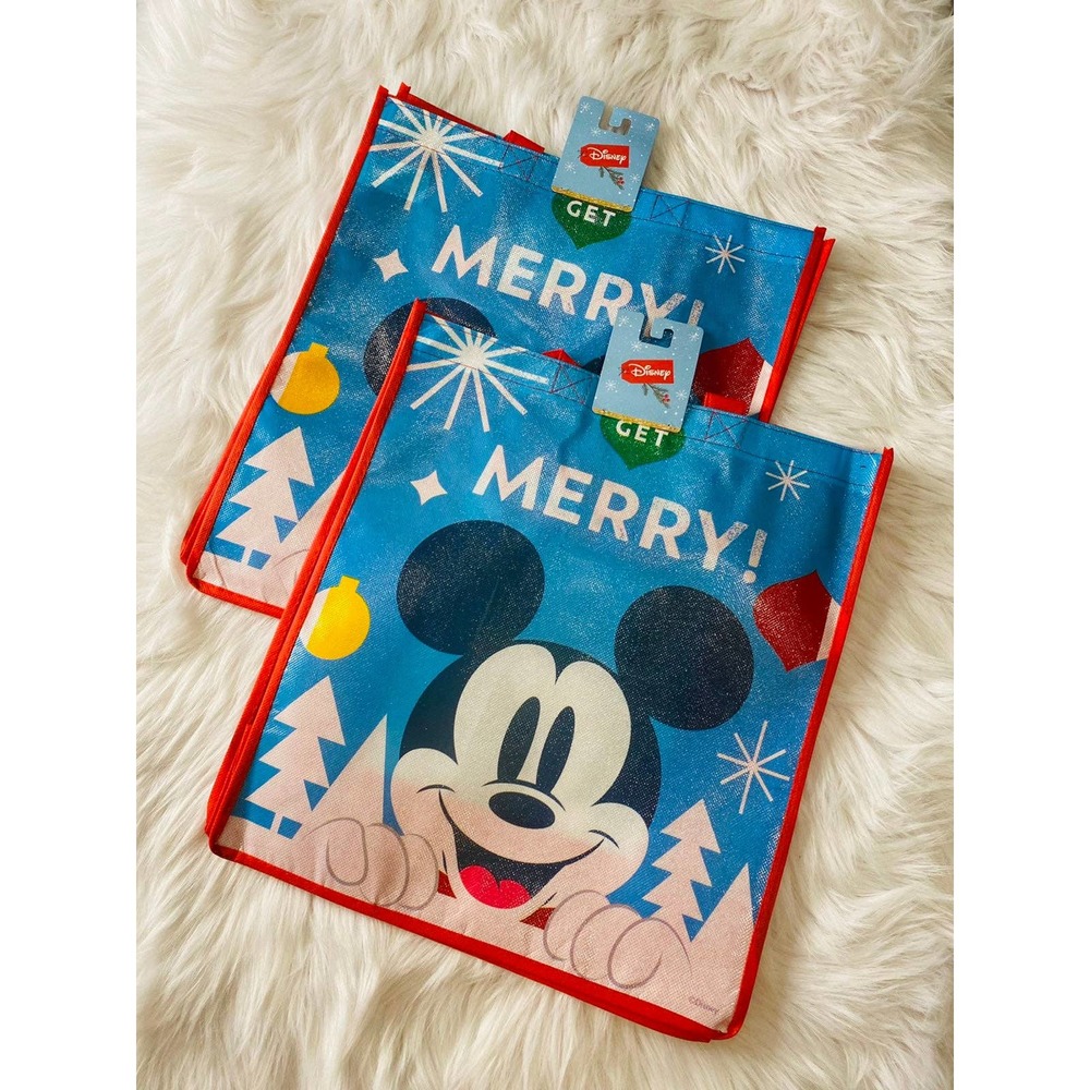Disney Mickey Mouse Holiday Gift Reusable Bag Set of 2
